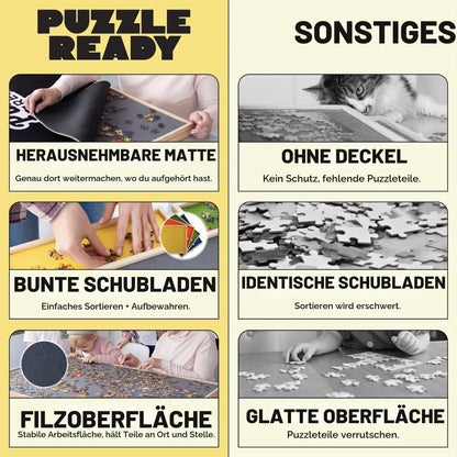 Puzzle Board Puzzle Ready 1000 piese lemn cu sertare colorate