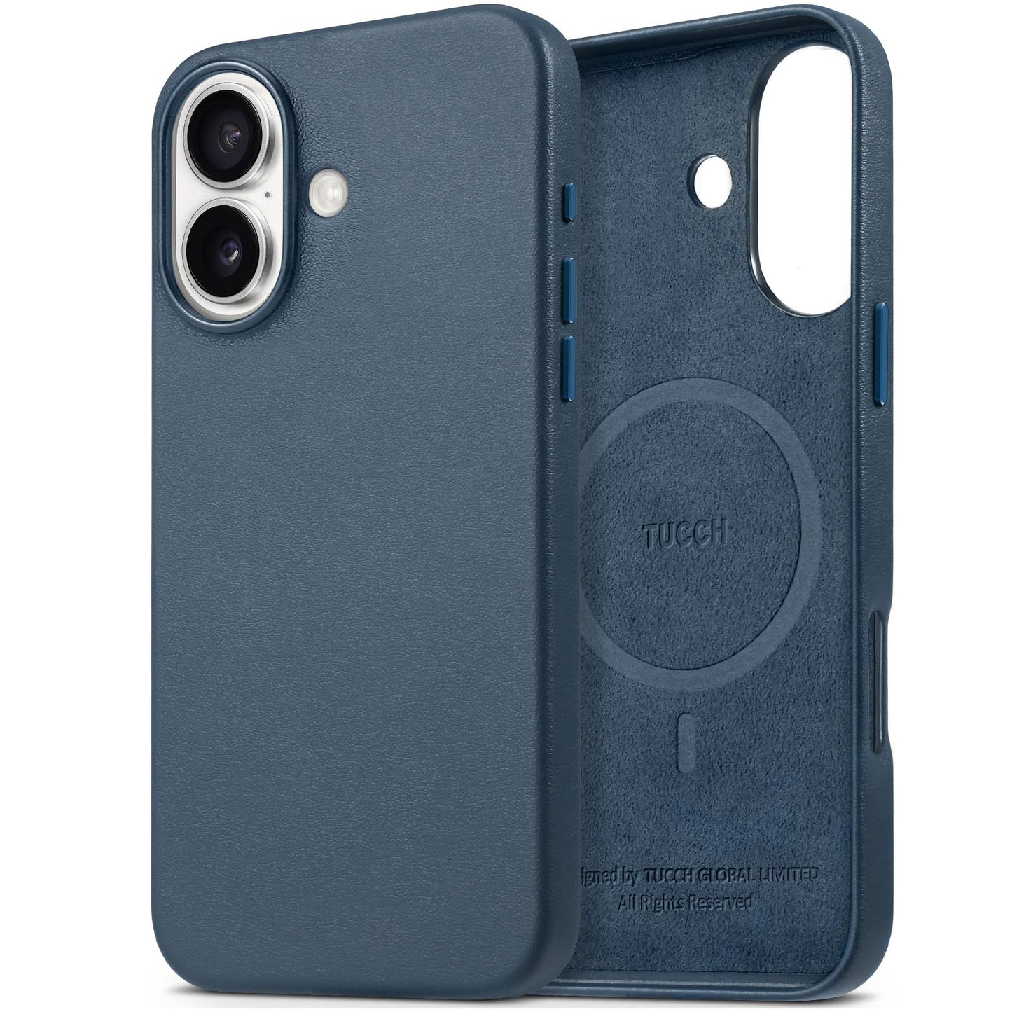 TUCCH Case for iPhone 16, [Magnetic Wireless Charging] Anti-Slip PU Leather Shockproof Phone Case, Slim Anti-Fingerprint Lightweight Protective Back Cover Compatible with iPhone 16 6.1" 2024, Black