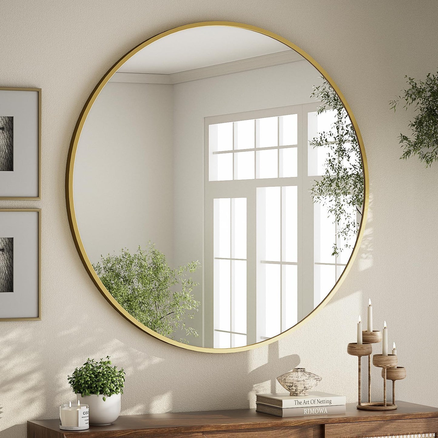 Oglinda BEAUTYPEAK 60 cm Rotunda Alba Cadru Aluminiu Shatterproof