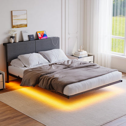 Pat HOMERECOMMEND 120 x 200 cm LED cu statie incarcare si depozitare