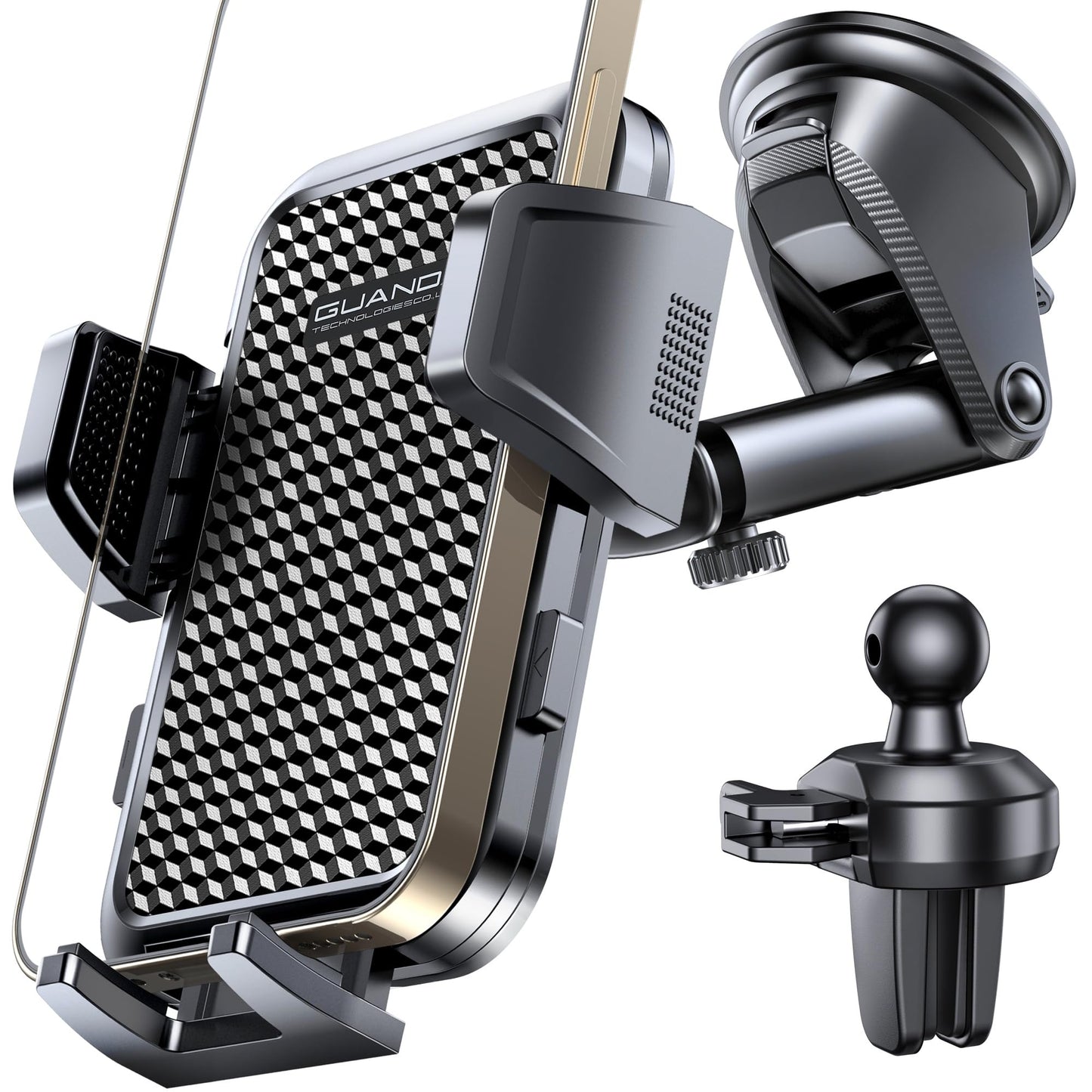 Car phone holder air vent, Car Phone Holder Mount 360° Rotation, Adjustable Clip, Big Phone & Thick Case Friendly, Compatibility Fit for All 4"-7" Smartphone, Universal phone car holder