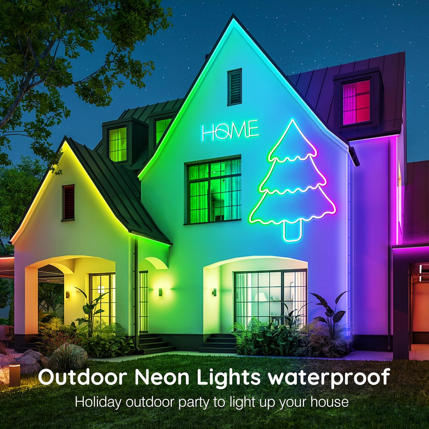 LETIANPAI 45m Neon Rope Lights, Flexible LED Cord Lights Controlled with App/Remote, Multiple Modes, IP65 Outdoor RGB Light Waterproof, Music Sync Led Neon