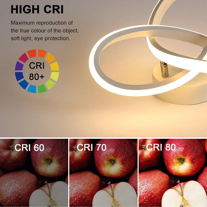 Comely LED Ceiling Light, 22 W, 2500 lm, Modern, Warm White Light, 3000 K, Creative Flower Shape, Acrylic Lamp, White, for Bedroom, Dining Room, Kitchen, Hallway, Balcony