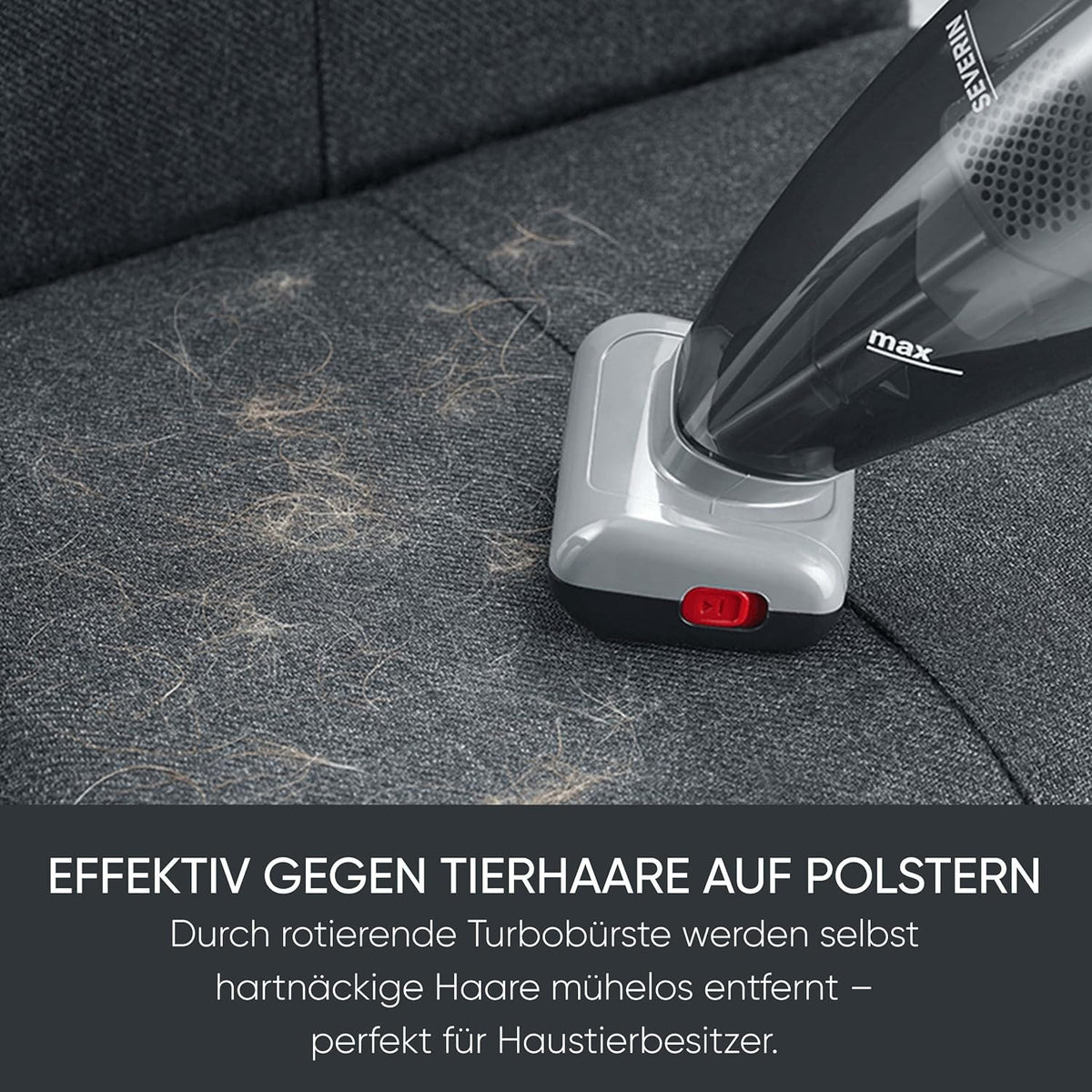 Aspirator de mana fara fir SEVERIN HV 7146 4 in 1 pentru lichide si par de animale, alb/gri/rosu