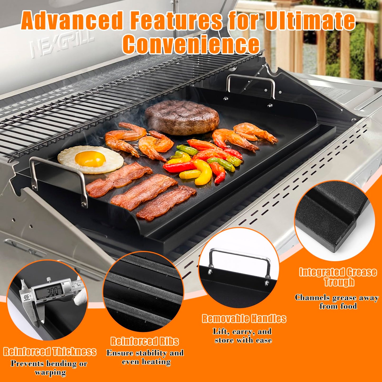 Gratar Griddle GFTIME universala 63.5x40.6 cm antiaderenta