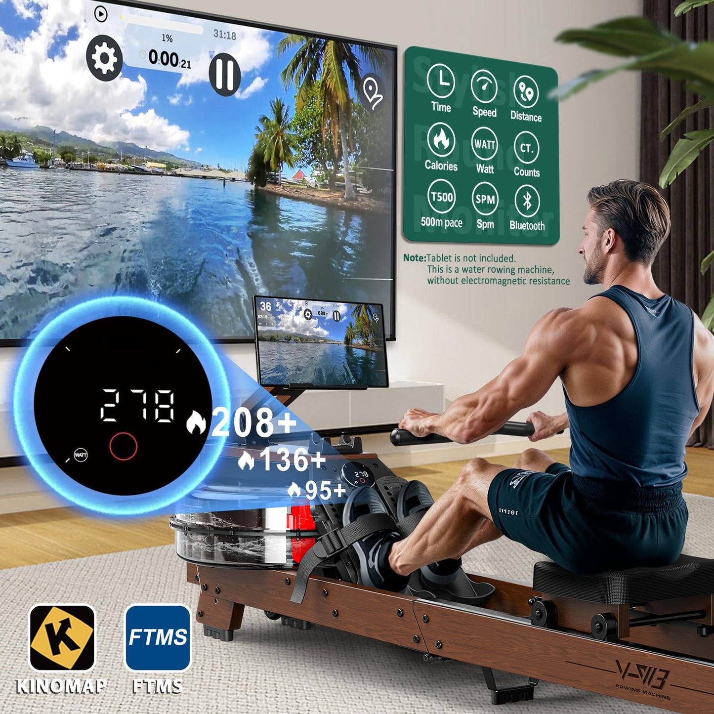 Aparat vaslit VOWVIT V-W3 lemn apa pliabil 175 kg Bluetooth