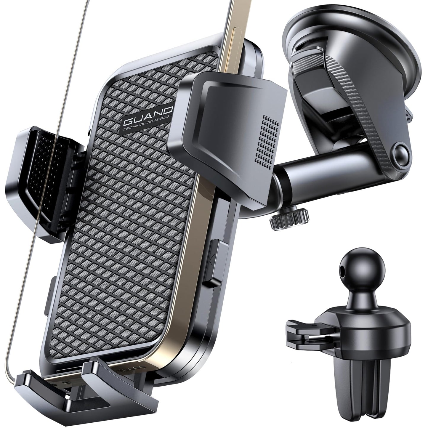 Car phone holder air vent, Car Phone Holder Mount 360° Rotation, Adjustable Clip, Big Phone & Thick Case Friendly, Compatibility Fit for All 4"-7" Smartphone, Universal phone car holder