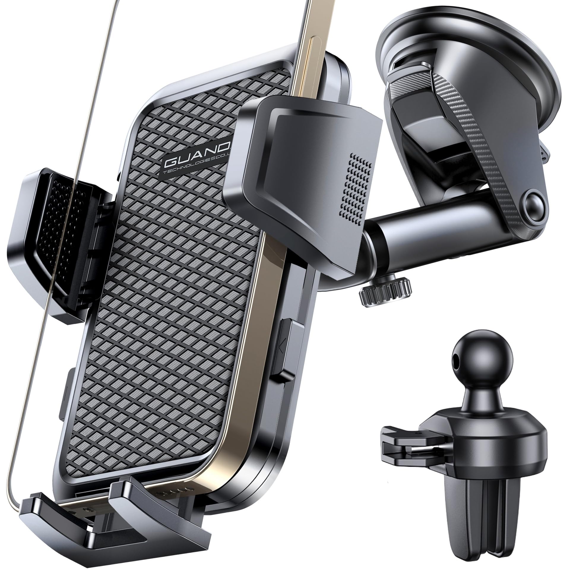 Car phone holder air vent, Car Phone Holder Mount 360° Rotation, Adjustable Clip, Big Phone & Thick Case Friendly, Compatibility Fit for All 4"-7" Smartphone, Universal phone car holder