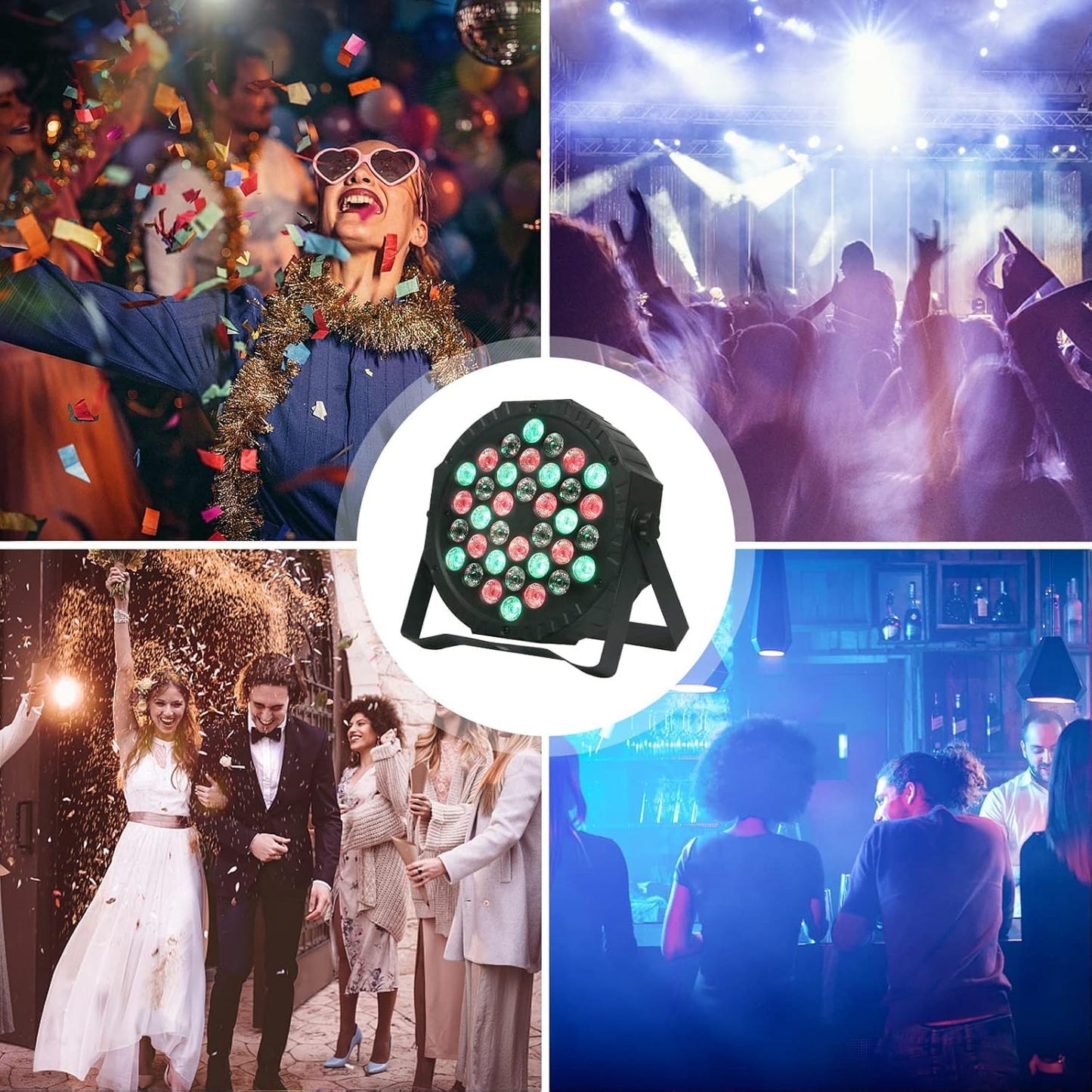 Lumini disco AIMKAP NO RGB 36 LED 3600 lumeni, pachet 2