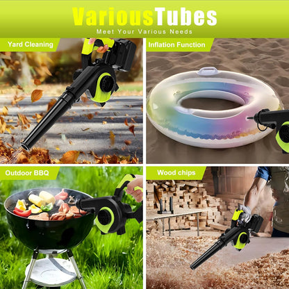 Cordless Leaf Blower/Vacuum Cleaner Compatible with Makita 21 V Battery, 336 W Battery Leaf Vacuum Cleaner with Dust Bag, Leaf Blowing and Vacuuming, 2-in-1 Function for Lawn Care (Without Battery)