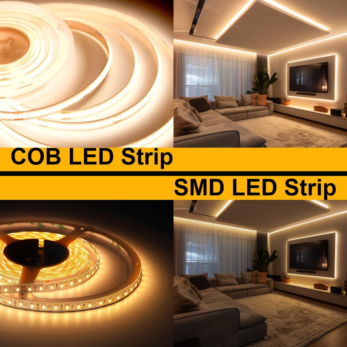 Banda LED ACELUMO COB 3M 3000K Dimmabila cu Telecomanda 24W