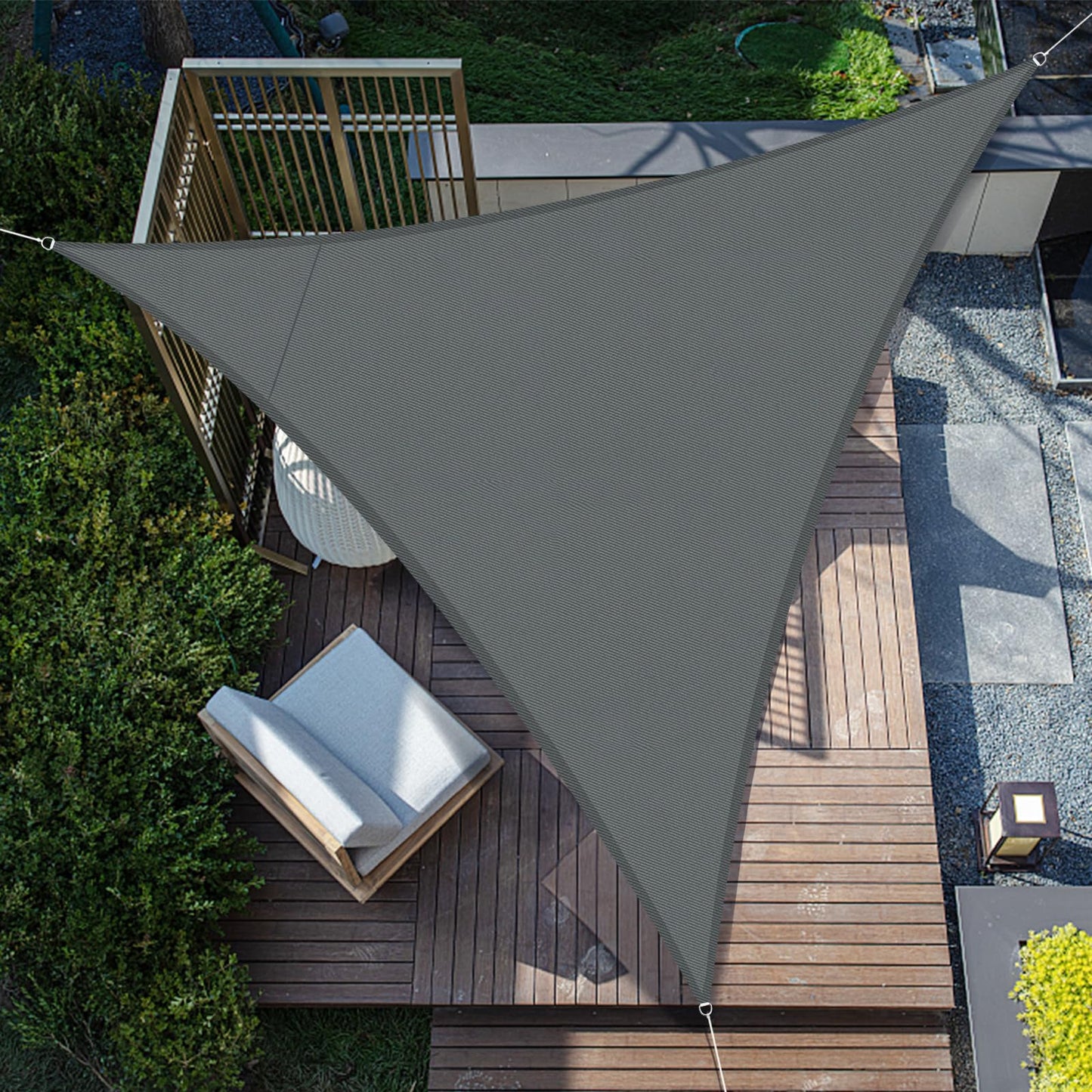 SUNNY GUARD Sun Shade Sail Triangle 4x4x4m Waterproof UV Block for Garden Outdoor Patio - Sand