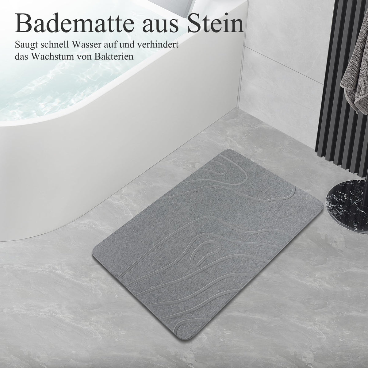 Covoras baie CARBURATEUR Stone Bath Mat 40x60 cm antiderapant