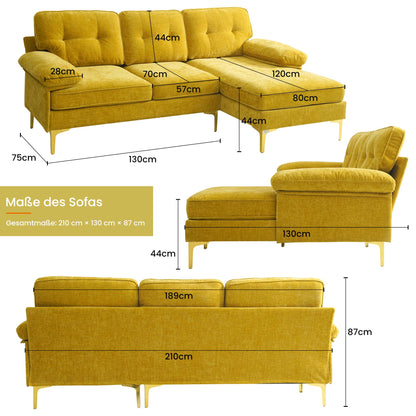 Canapea coltar DUANDUAN 92002 reversibila 210 cm, chenille