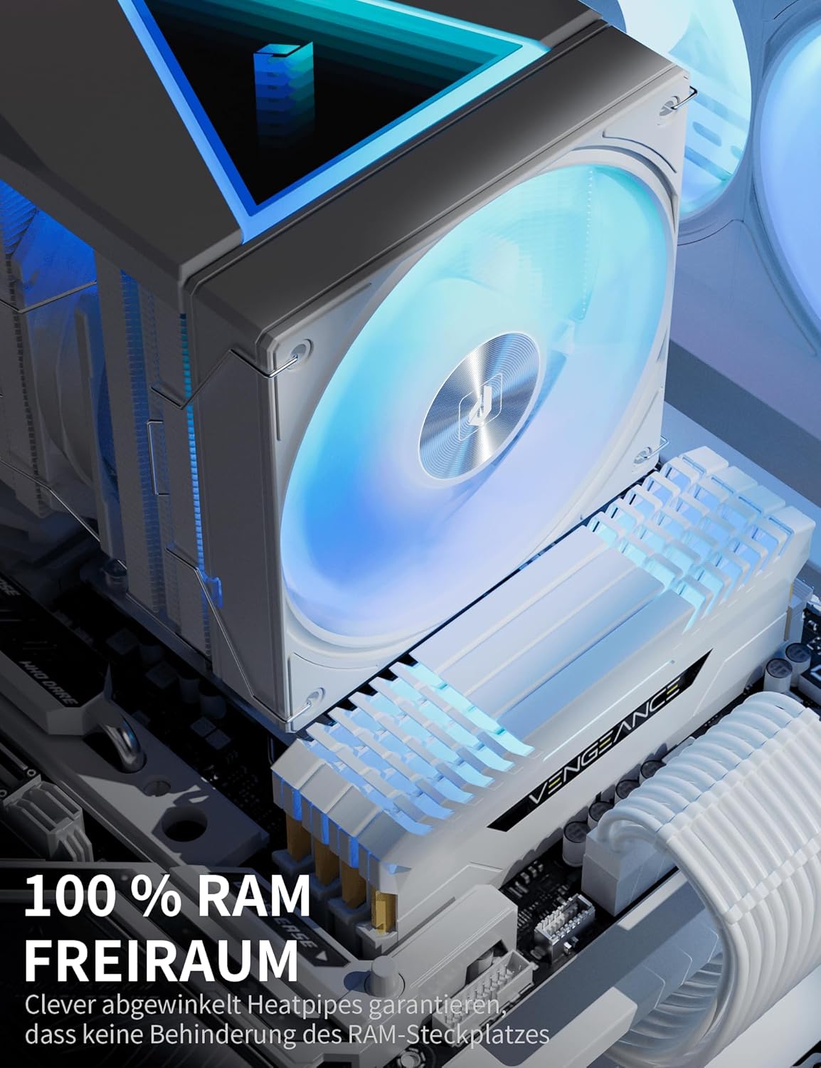 upHere UE2 Elite TC8C CPU Cooler ARGB 120 mm, Dual Tower with 8 Heatpipes, TDP 280W, Processor Fan for AM5/AM4/AM3 Intel 1851/1700/115x/1200, Quiet PC Cooler