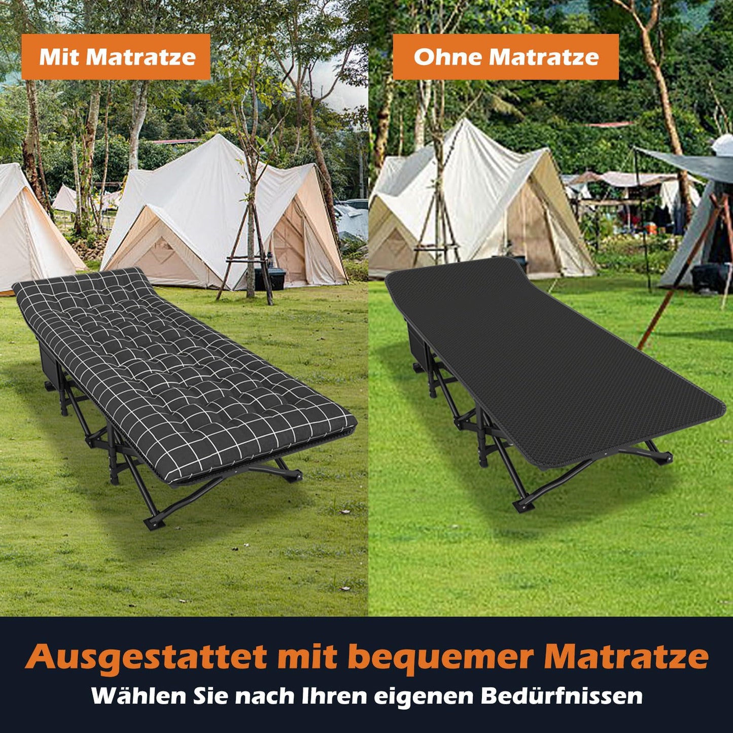 Pat camping ATORPOK SHOP ZZM-1 pliabil, 200 kg, otel