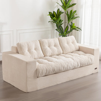 Canapea MAXYOYO 3 Seater Corduroy 190 cm, cu brate si tufting