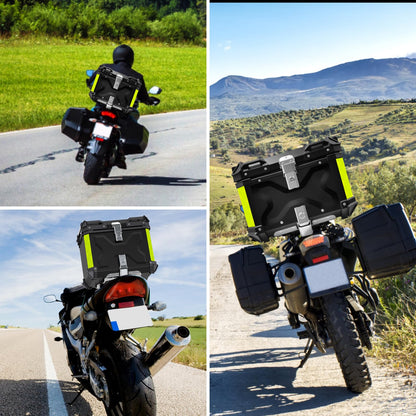 Top case motocicleta VOKKA 45L aluminiu negru impermeabil pentru motocicleta