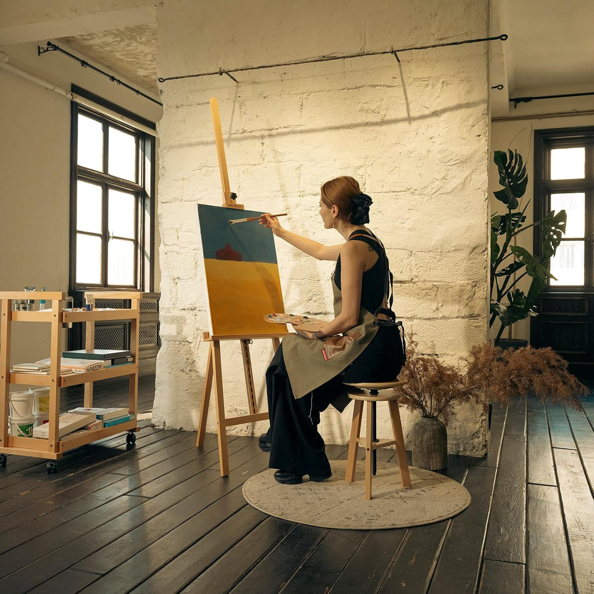 Sevalet de atelier mare MEEDEN din lemn masiv de fag