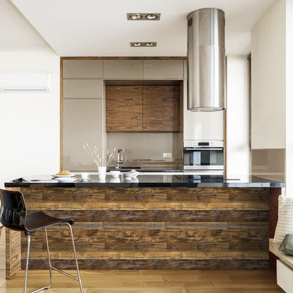 Tapet autoadeziv Abyssaly Wood Panel Wallpaper 90x300 cm impermeabil