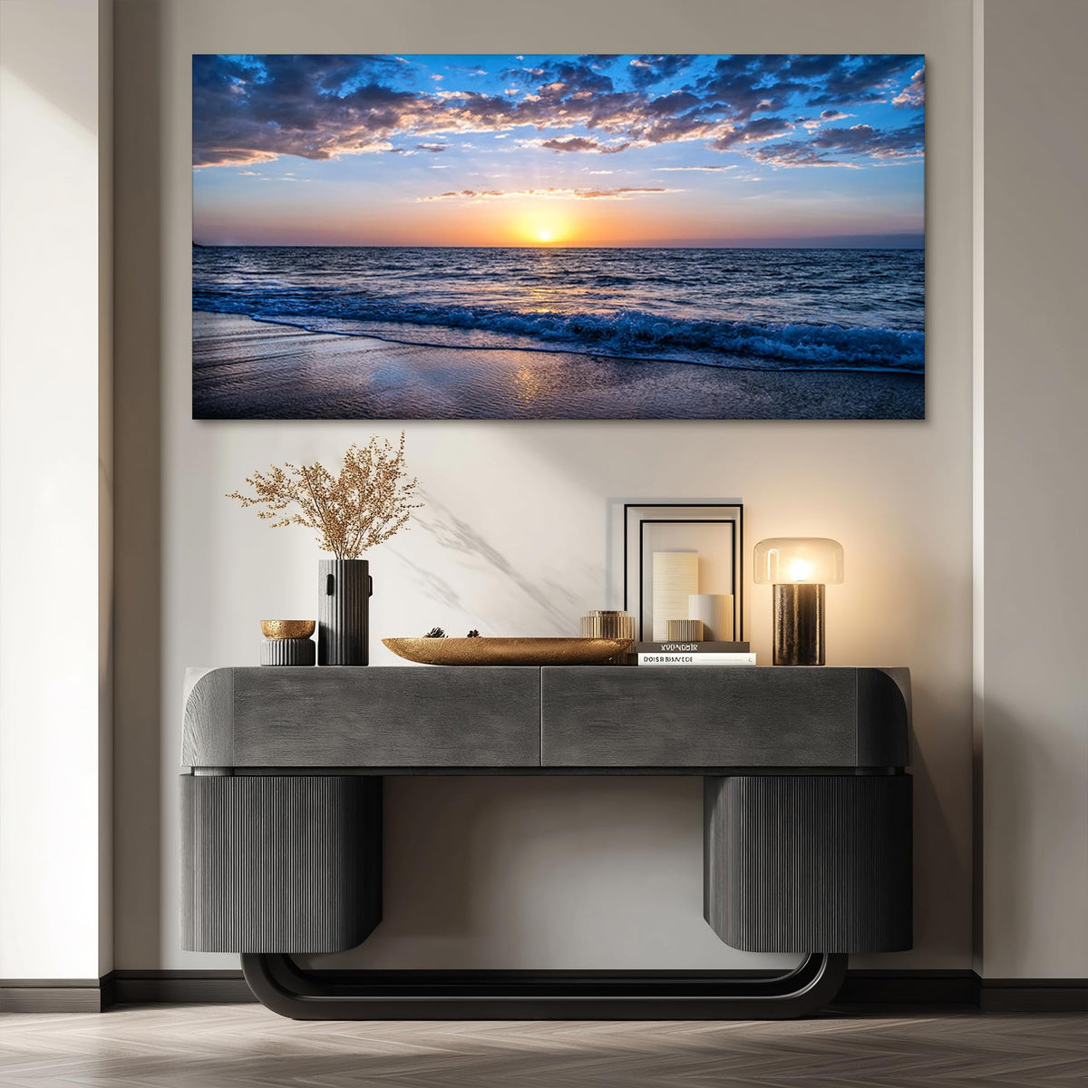 Tablou perete hyidecorart Natural Canvas Sea 150x50 cm