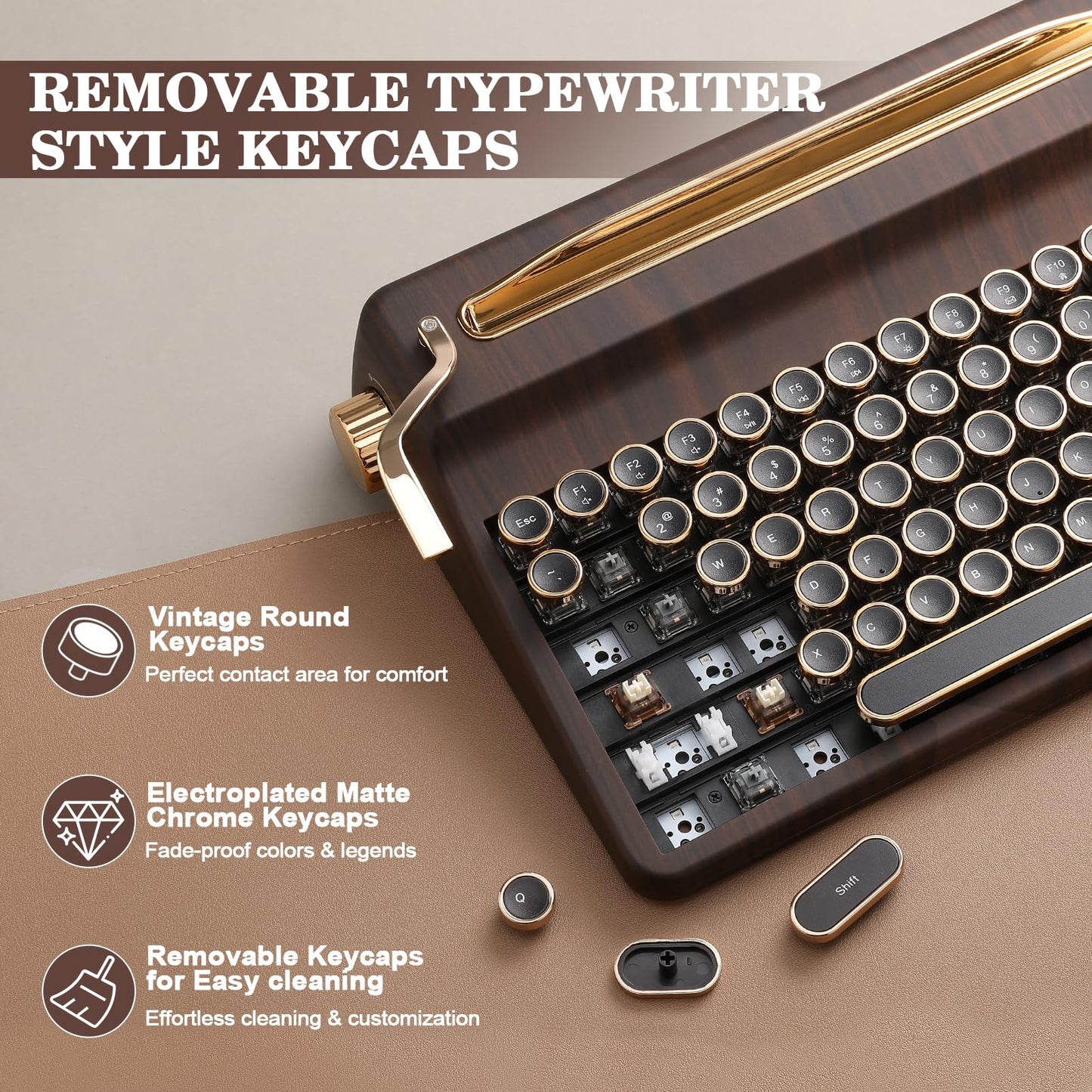 Tastatura YUNZII QL75 Retro Mecanic Wireless RGB 84 taste
