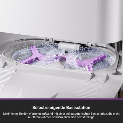 Aspirator robot EUREKA J15 Pro Ultra cu mop, statie all-in-one si aspirare 16200 Pa, alb