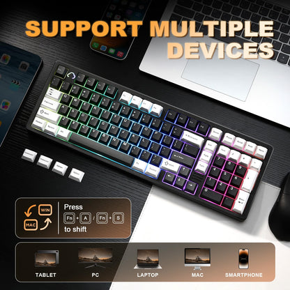 Tastatura YUNZII AL98 Wireless Mechanical RGB 8000mAh QMKVIA