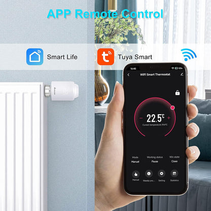 SALCAR Smart Radiator Thermostat WiFi Thermostat Compatible with Amazon Alexa & Google Assistant Programmable Heating Thermostat Tuya Radiator No Gateway Required
