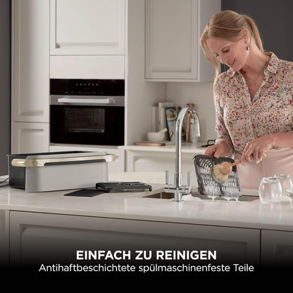 Friteuza cu aer cald Ninja Foodi FlexDrawer Dual Zone, 10.4 L, Stone-gold