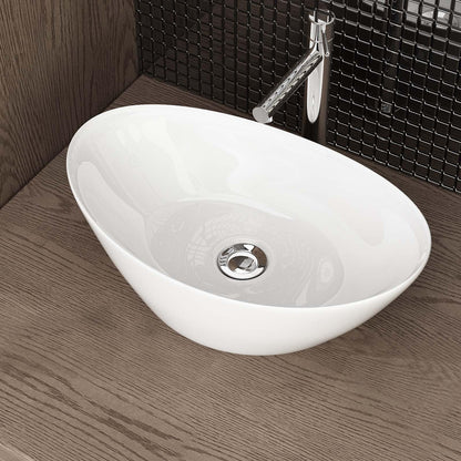 Lavoar ceramic blat 45x28 cm A689 + Waschbecken24 + alb, usor de curatat
