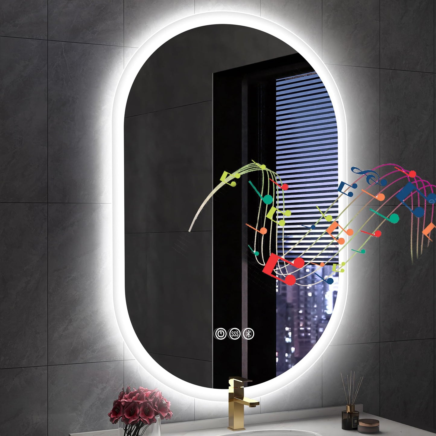 Oglinda baie Sbagno 100x60 cm LED anti-aburire