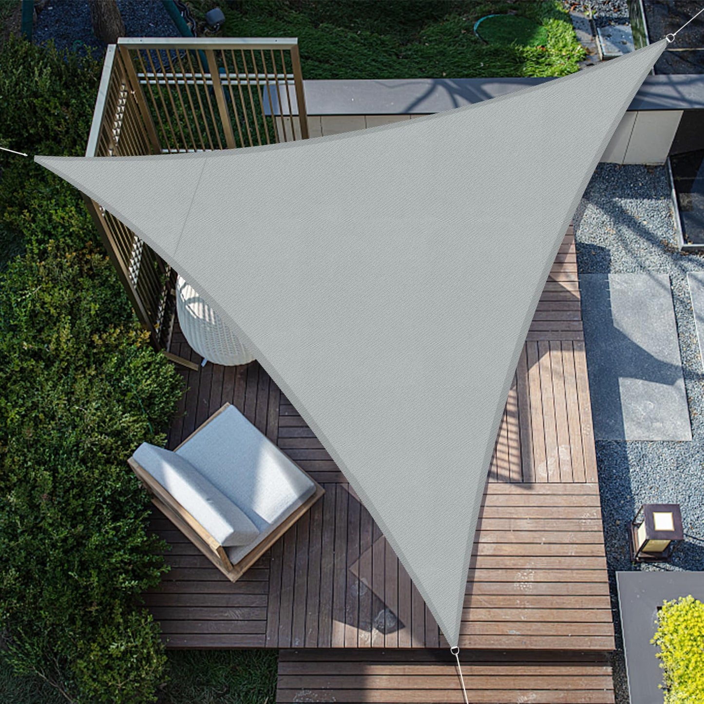 SUNNY GUARD Sun Shade Sail Triangle 4x4x4m Waterproof UV Block for Garden Outdoor Patio - Sand