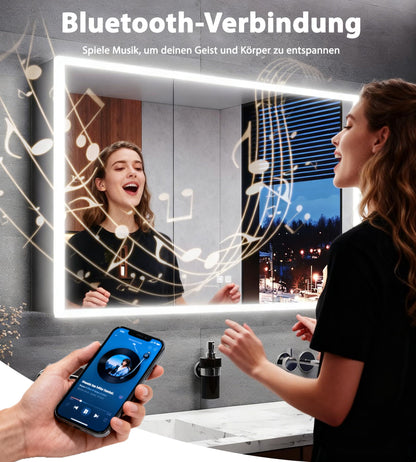 Dulap oglinda baie LOMIKEN GLK-C09 LED Bluetooth 100x65x13 cm