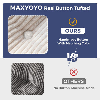 Canapea MAXYOYO 3 Seater Corduroy 190 cm, cu brate si tufting