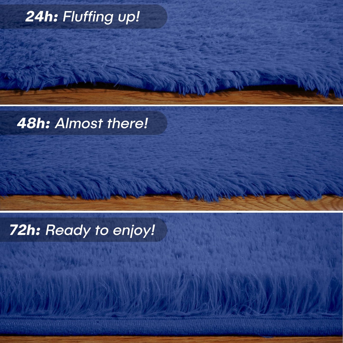 Covor FVVRAX Shag 270x360 cm Albastru Navy 4.5 cm antiderapant