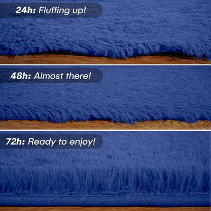 Covor FVVRAX Shag 270x360 cm Albastru Navy 4.5 cm antiderapant
