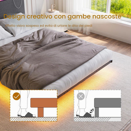 Pat HOMERECOMMEND 120 x 200 cm LED cu statie incarcare si depozitare