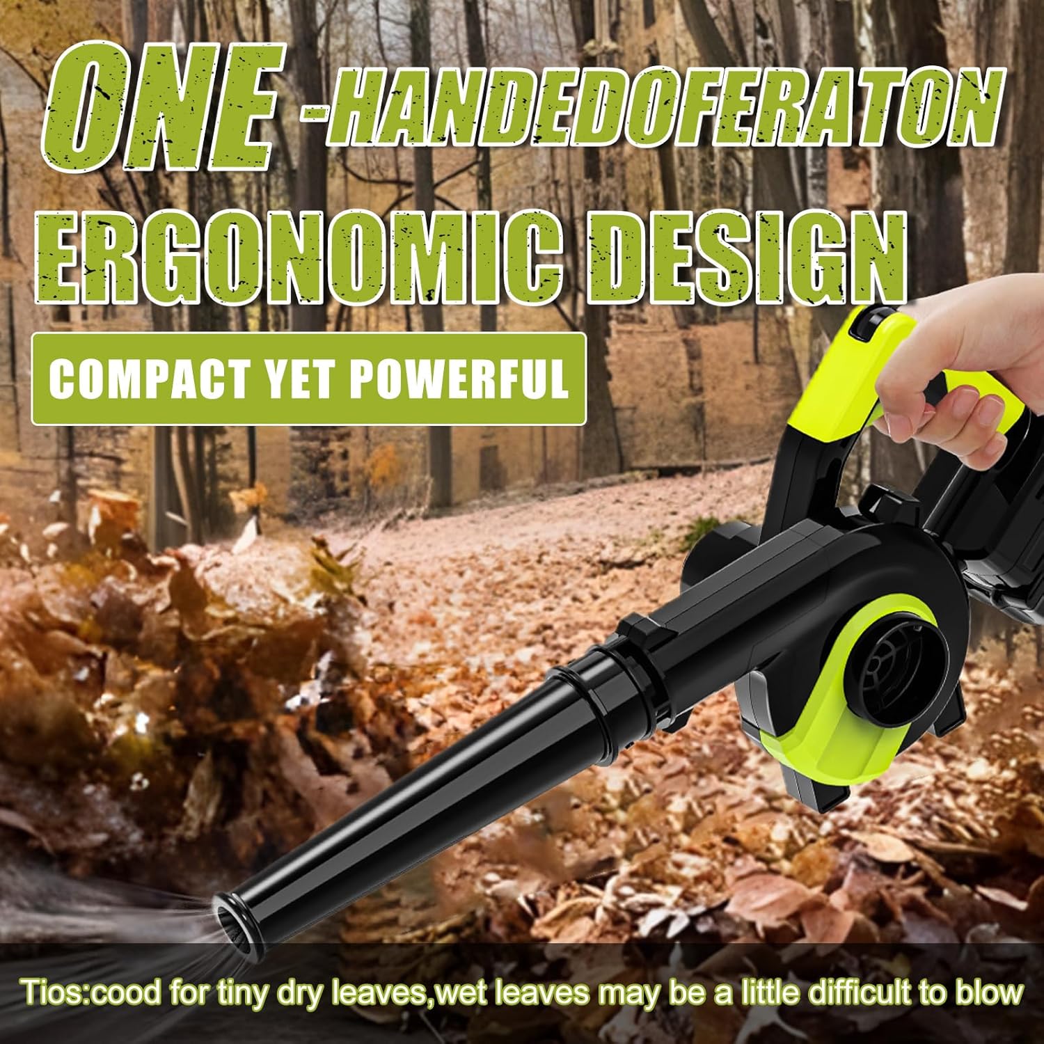 Cordless Leaf Blower/Vacuum Cleaner Compatible with Makita 21 V Battery, 336 W Battery Leaf Vacuum Cleaner with Dust Bag, Leaf Blowing and Vacuuming, 2-in-1 Function for Lawn Care (Without Battery)