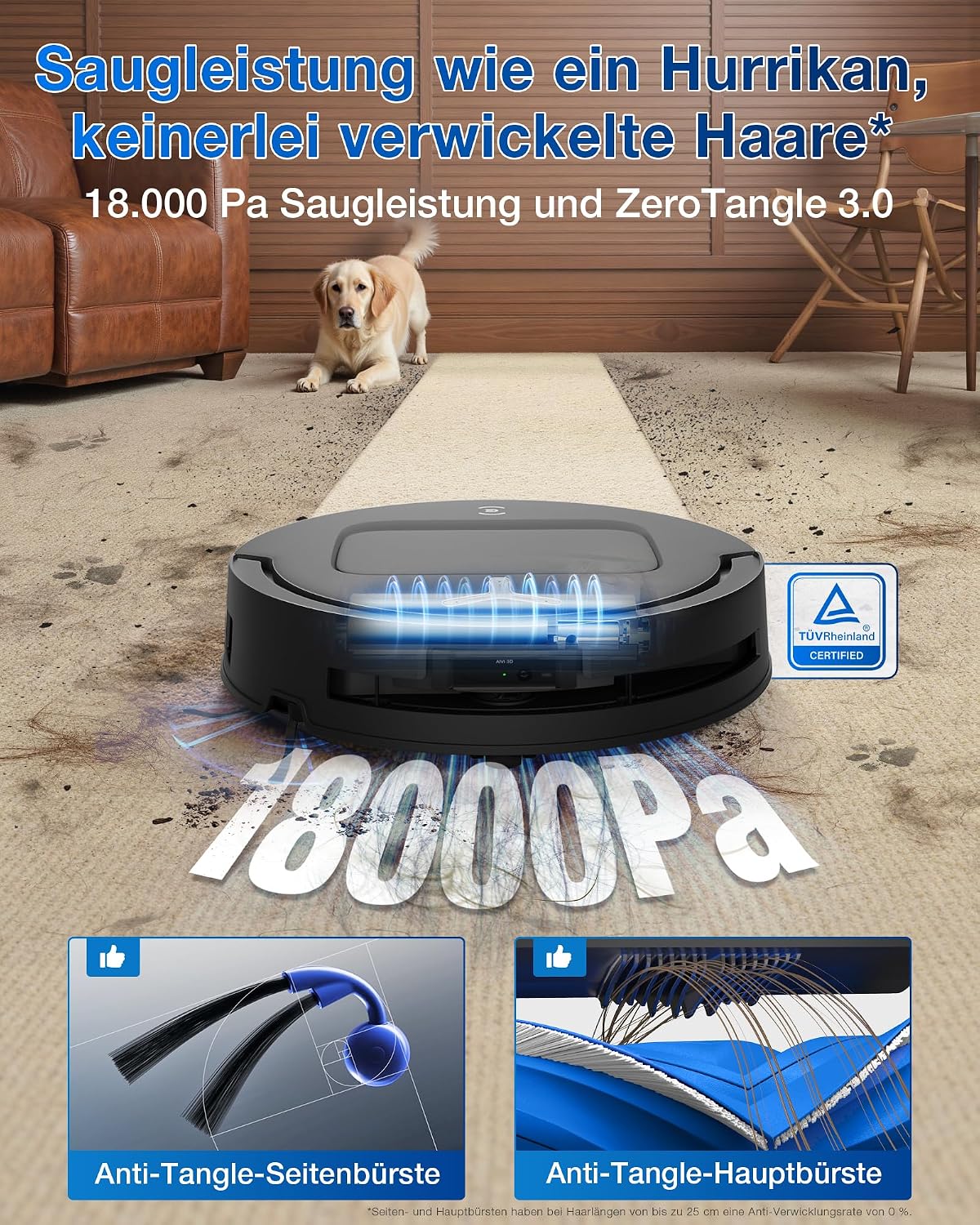 Aspirator robot ECOVACS T80 Omni cu mop OZMO ROLLER, 18.000 Pa, negru