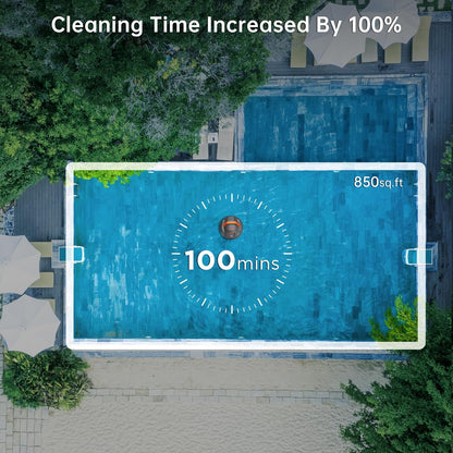 CoasTeering Pool Robot, 100 Minutes Strong Cleaning Power, Pool Vacuum Cleaner Battery with Dual Drive Motors, Self-Parking, One-Touch Start, Wireless Pool Robot for Pools up to 80 m² Floor Area