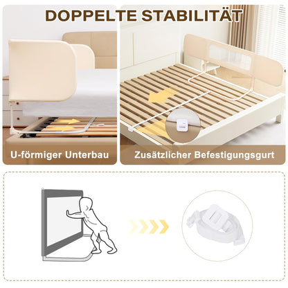 Protectie pat BabyAlly TA12-G 2 in 1 pliabila 185 cm crem