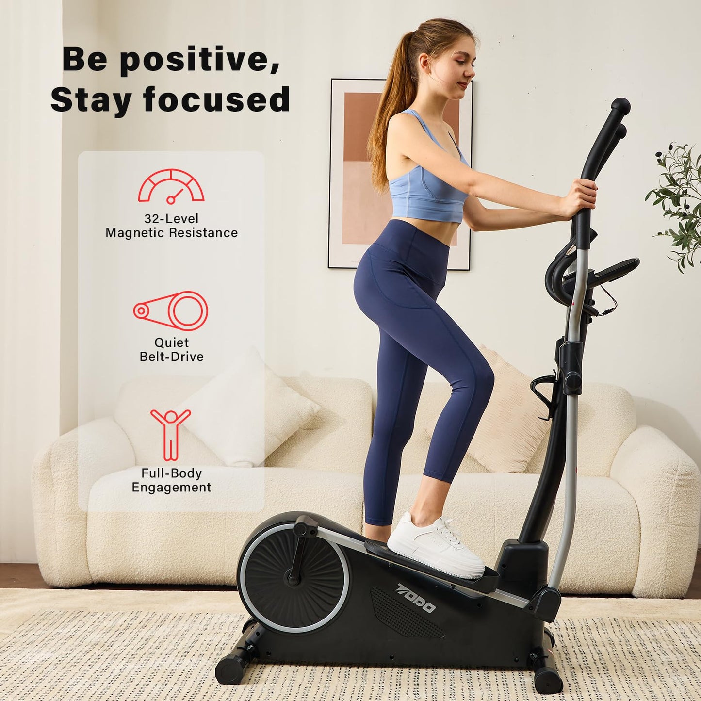 Crosstrainer TODO E004 Rezistenta magnetica 32 trepte LCD App