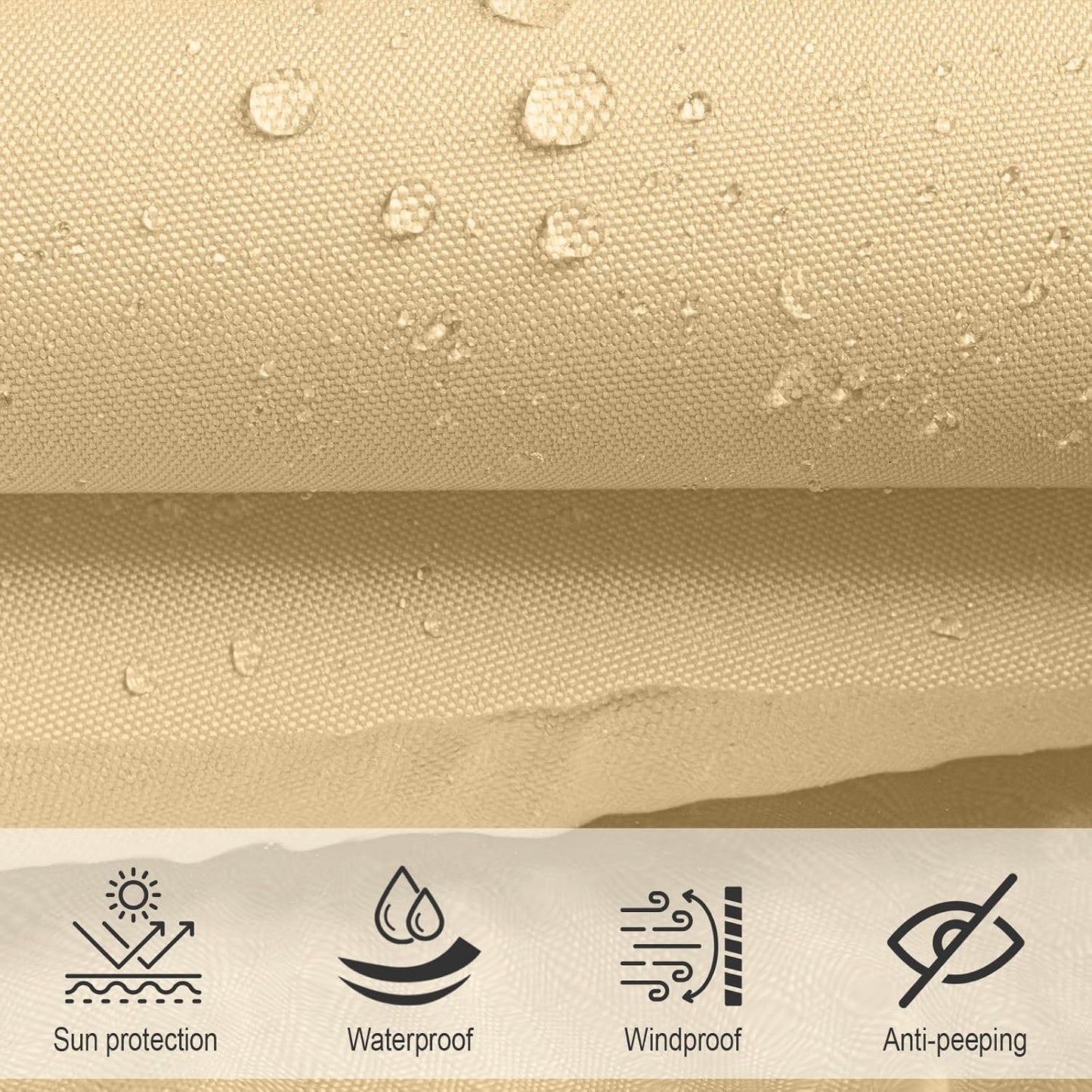SUNNY GUARD Sun Shade Sail Triangle 4x4x4m Waterproof UV Block for Garden Outdoor Patio - Sand
