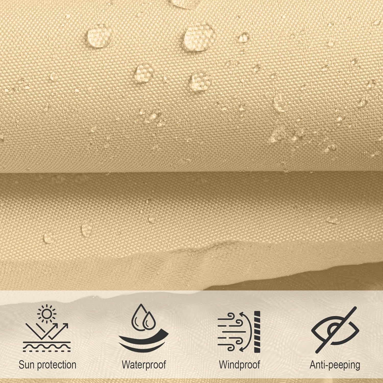 SUNNY GUARD Sun Shade Sail Triangle 4x4x4m Waterproof UV Block for Garden Outdoor Patio - Sand