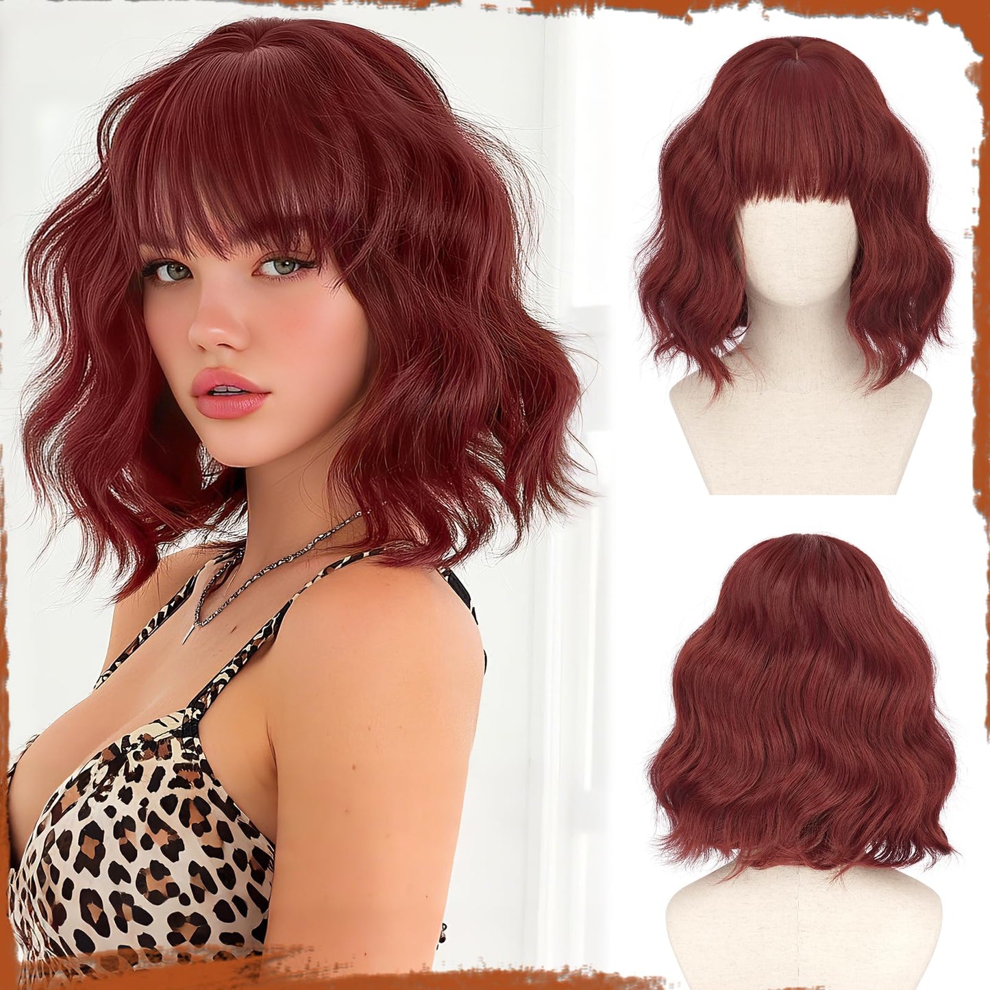 Peruca Sofeiyan Bob Wavy cu Breton 30 cm Fibra Kanekalon