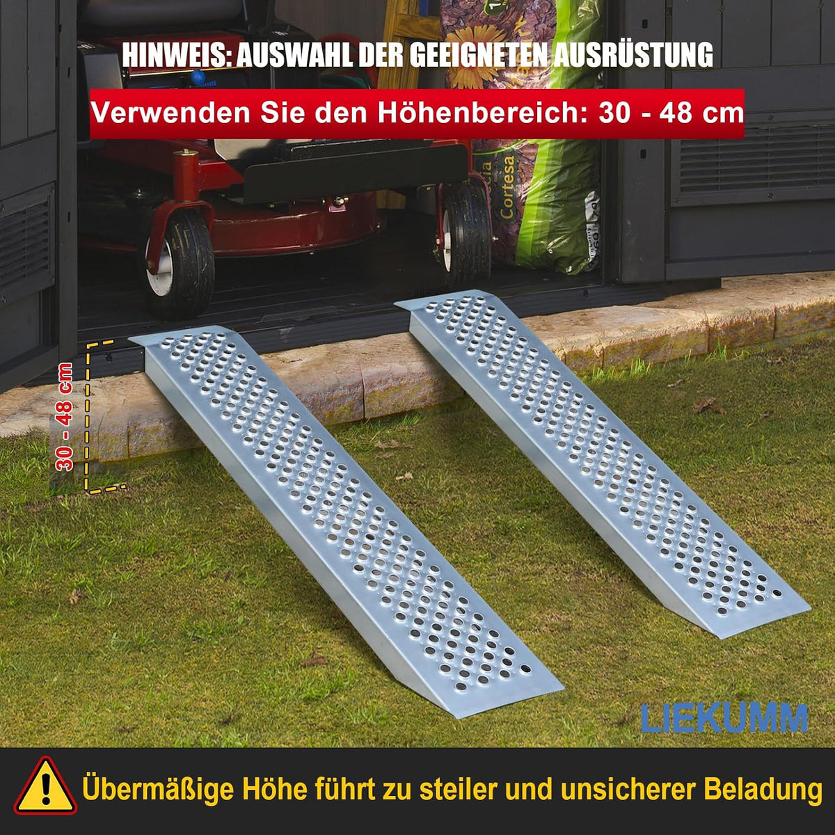 Set 2 rampe LIEKUMM din otel, 120 cm, capacitate 600 kg, inaltime utilizare max. 48 cm