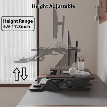 Birou reglabil BONTEC Standing Desk Converter 42 inch, negru