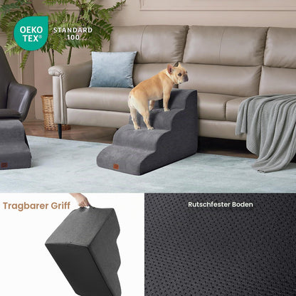Scara pentru caini EHEYCIGA 4-Step 4 trepte fleece gri