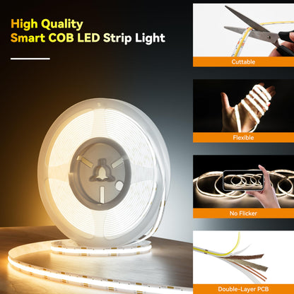 Banda LED smart PAUTIX Tunable White COB 24V dimabila Wi-Fi
